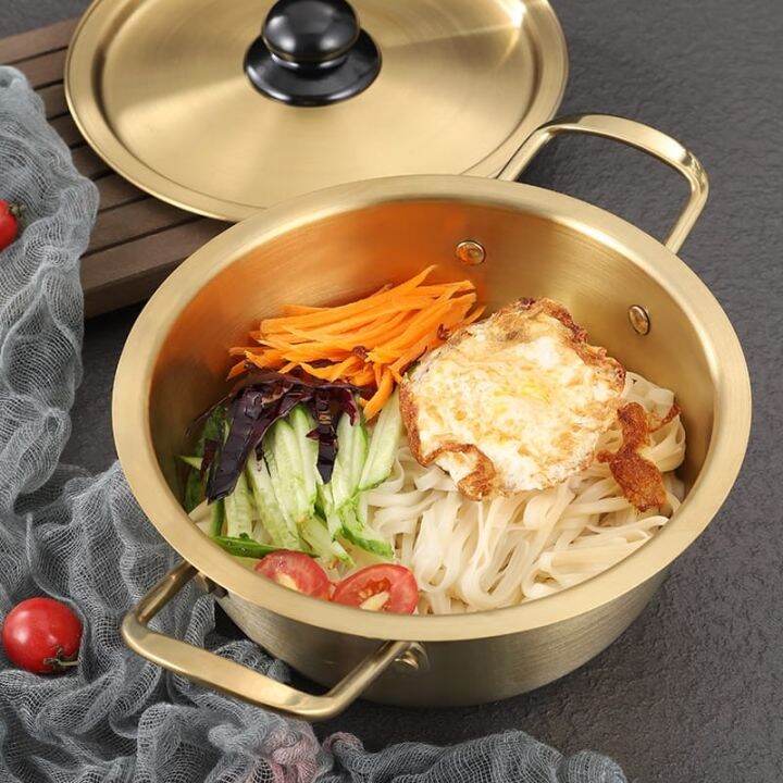 Korean Ramen Pot Gold Colour Aluminium Kimchi Soup Pot Lazada