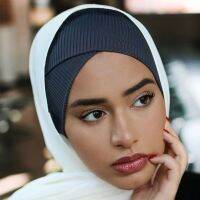 【YF】 2023 New Muslim Underscarf Bonnet Ribbled Stretchy Inner Hijabs Women Headscarf Caps Solid Color Under Turbante Mujer