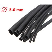 (10ชิ้น)ท่อหด 5 มิล สีดำ HEAT SHRINK TUBE 5MM BLACK 1 เมตร