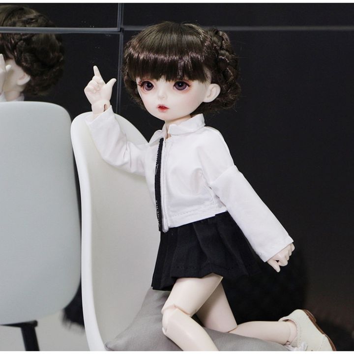 เสื้อผ้าตุ๊กตา-bjd-เหมาะสำหรับ1-4ขนาด1-6และอเนกประสงค์สีดำกระโปรงกระโปรงมีจีบอุปกรณ์ตุ๊กตา