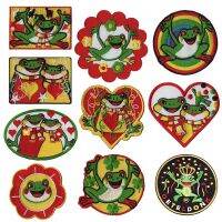 Pulaqi Full Embroidered Frog Carnival For Netherland Iron On Embroidered Clothes Patches For Clothing Stickers Garment