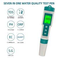 【LZ】□☌  Impermeável IP67 Água Qualidade Tester Instrumento de Análise Multifuncional Test Pen PH ORP CE TEMP SAL SG TDS LCD Backlight 7in 1