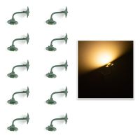 10Pcs Model Railway Warm White Wall Lights LED Street Light HO Scale Lamp 1:87 Hanging Lamps Outdoor Wall Goose Neck Lights