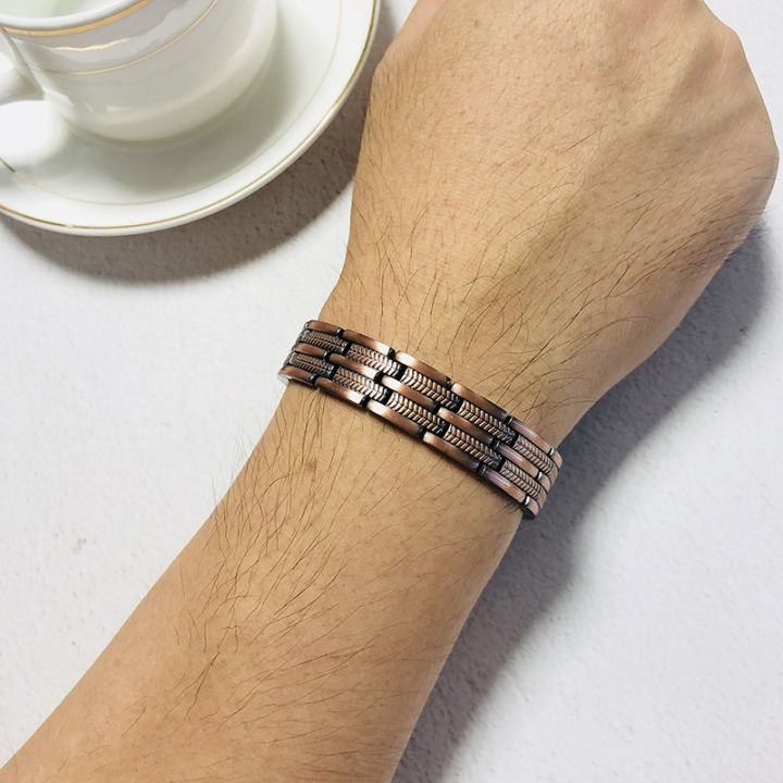 wheat-magnetic-bracelet-copper-vintage-energy-wrist-band-magnetic-bracelet-men-hologram-copper-bracelet-bangles-for-men-women