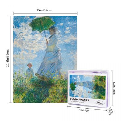 Claude Monet - Woman With A Parasol - Madame Monet And Her Son Wooden Jigsaw Puzzle 500 Pieces Educational Toy Painting Art Decor Decompression toys 500pcs