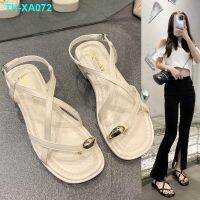 Flat sandals set students vogue female fairy 2023 new summer shoe pinches Rome ins