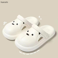 hanshi [2023 new HOT FASHION] lazlook รองเท้าแตะในบ้านนุ่มสำหรับคู่รักกันลื่นหัวหมีน่ารักตลกพื้นรองเท้าหนานุ่มสำหรับใส่ในบ้าน