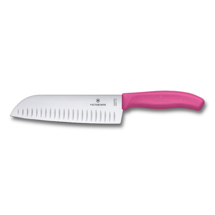 Victorinox มีดครัว Kitchen Knives - Santoku Knife, 17 cm, Pink Blister (6.8526.17L5B)