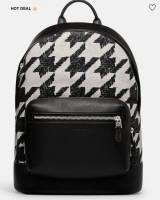 COACH WEST BACKPACK WITH HOUNDSTOOTH PRINT CJ514 SVVRW