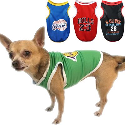 Summer Mesh Breathable Dog T-Shirts Schnauzer Teddy Sport Dog Jersey Basketball Clothing Puppy T-Shirts Summer Pet Cat Costume