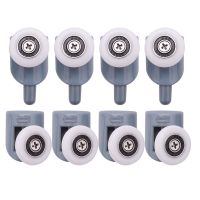 8Pc Shower Door Castors Rolls Shower Door Rollers Sliding Door Roller Guide Shower Spare Parts Glass Door Pulleys Wheels Runners Bathroom Roller Replacement (Single Wheel)