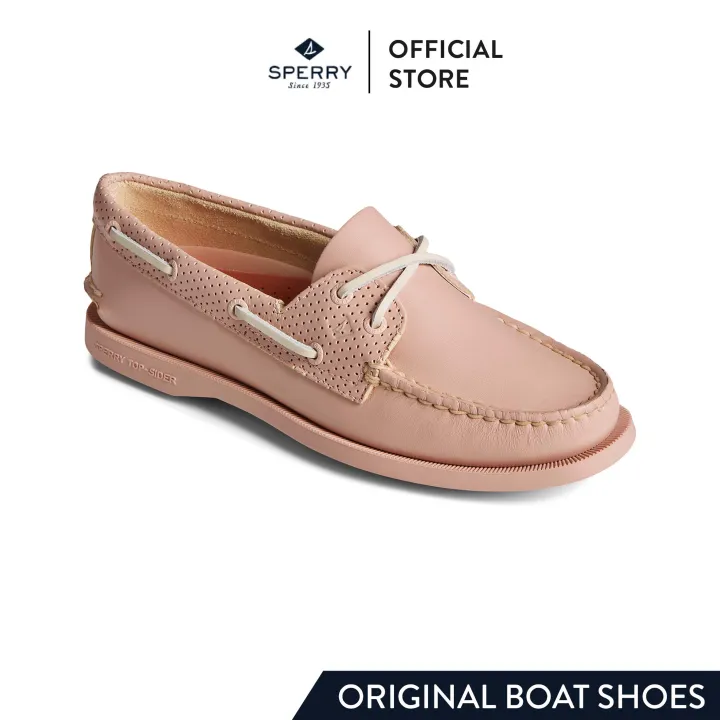 sperry-a-o-2-eye-pin-perf-lthr-รองเท้าโบ๊ทชูส์-ผู้หญิง-สีชมพู-boat-sts87113