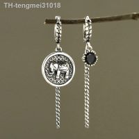 【hot】❀  New Design Punk Elephant Tassel Chain Earrings Asymmetric Pendant Ear Buckle Jewelry Gifts