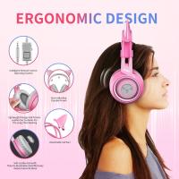 SOMIC Wired Headset Gamer Pink Cat Ear Headphones Cute PS4 Phone PC With Microphone 3.5mm Gaming Phone PS4 Overear Gamer G951s