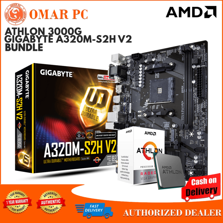 AMD ATHLON 3000G PROCESSOR TRAY TYPE & GIGABYTE A320MS2H V2 (BUNDLE) Lazada PH