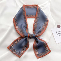 Decorative flat corner Narrow ribbon scarf Japanese Korean style female temperament scarf imitation silk scarf versatile thin scarves in spring and autumn used as twilly scarf ,Hair band,binding bag handle