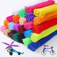 50/100pcs 30cm Chenille Stems Stick Cleaners Kids Educational Toys Handmade Colorful Chenille Stems Pipe for DIY Craft Supplies Wires Leads Adapters