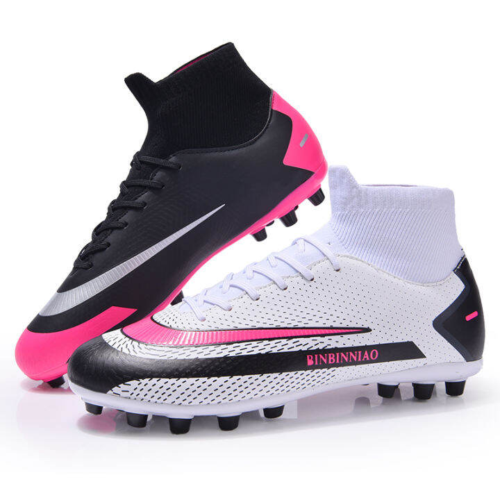 binbinniao-high-ankle-soccer-shoes-men-breathable-high-top-football-boots-turf-soccer-cleats-kids-ag-women-soft-football-shoes