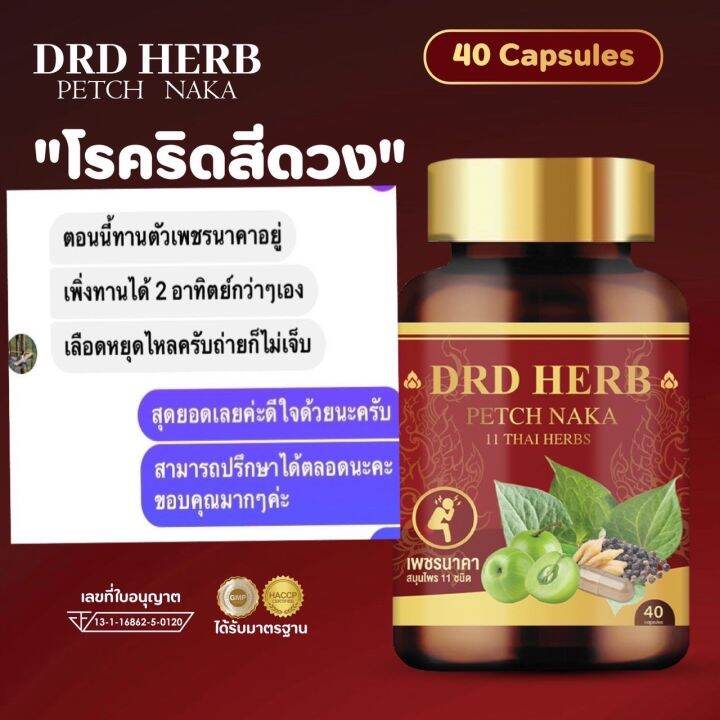 เน้น-ทานต่อเนื่อง-5-กระปุก-ส่งฟรี-ดี-อาร์-ดี-เฮิร์บ-สมุนไพรริดสีดวง-ฝีคัณฑสูตร-เพชรนาคา-สมุนไพร-11-ชนิด-กระปุกละ-40-แคปซูล-drd-herb-petch-naka