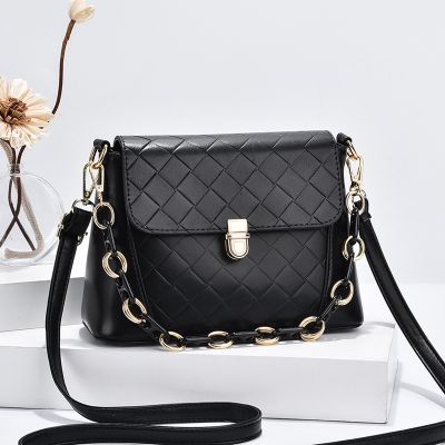 Female bag bags2021 summer new trend of the single shoulder bag is contracted han edition BaoXiaoFang chain ling grid inclined shoulder bag bag