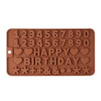 Limited Time Discounts Diamend Heart Letter Number Chocolate Mold Silicone Mold Fondant Patisserie Cake Decoration Kitchen Baking Accessories