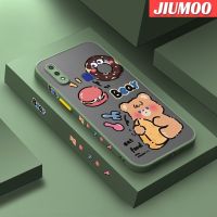 เคส JIUMOO สำหรับ VIVO V11i Z3 Z3i เคสลายการ์ตูนหมีกินดีไซน์ใหม่เคสประกบหลังแบบแข็งฝ้าเคสโทรศัพท์ขอบซิลิโคนอ่อนนุ่มกันกระแทกเคสป้องกันกล้องคลุมทั้งหมด