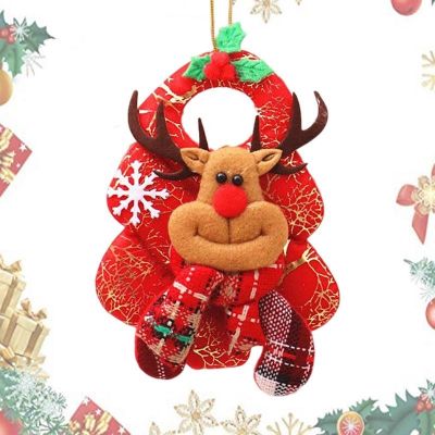 Plush Hanging Doll for Christmas Tree Hanging Decor with Santa Snowman Elk Bear Plush Ornaments Holiday Party Pendant for Living