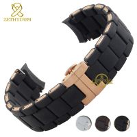 （Bar watchband） สายรัดข้อมือซิลิโคนสายนาฬิกาข้อมือยางซิลิโคนหัวเข็มขัดสีโรสโกลด์สร้อยข้อมือสำหรับ AR5905 AR5906สายสายนาฬิกาข้อมือ AR5920 20 23มม.