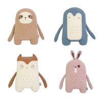 38cm Natural Ramie Giraffe Penguin Sloth Owl Rabbit Rhinoceros Bear Cute Plush Kawaii Stuff Stuffing Pillow Kids Toy Toys