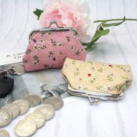 KFWO วินเทจ น่ารัก ย้อนยุค กระเป๋าสตางค์ Hasp ผู้หญิง กระเป๋าสตางค์ใบเล็ก กระเป๋าคลัตช์ กระเป๋าใส่เหรียญ คลิปเงิน