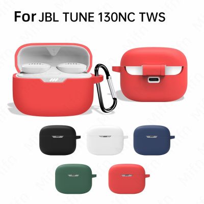 For JBL Tune 130NC TWS Silicone Earphone Case Dustproof Wireless Earphone Protective Cover with Hook For JBL Tune 130NC Earphone Wireless Earbuds Acce