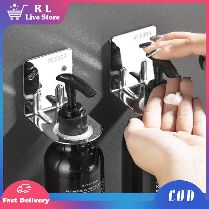 Shower Gel Bottle Hanger Stainless Steel Wall Mount Shampoo Bottle