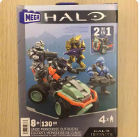 Mega Construx Bloks แอคชั่นฟิกเกอร์เกม Halo เดิม Mega Bloks โมเดลแกะสลักอนันต์บล็อกตัวต่อฮีโร่รัศมีของเล่นเด็กผู้ชาย