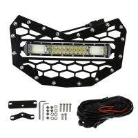 UTV LED Light Grille Waterproof Black Rustproof UTV Mesh Grill Aluminum Alloy Durable for Repair Replacement for Can‑Am