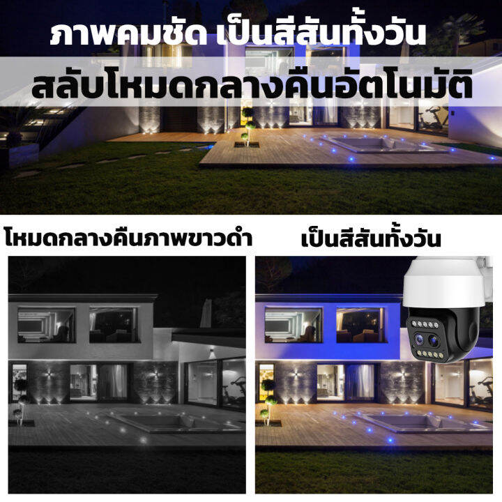 กล้องวงจรปิด-wifi-ซูมดิจิตอล-ip-camera-cctv-5ล้านพิกเซล-2เลนส์ในตัว-เลนส์360องศา-วันและคืนเป็นสีที่ชัดเจน-hd-security-กล้องวงจรปิด-มีจุดอินฟราเรด4จ-5mp