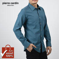 Pierre Cardin เสื้อเชิ้ตแขนยาว Slim Fit รุ่นมีกระเป๋า ผ้า Cotton 100% [SJJ018F-GR]