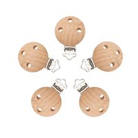【DT】hot！ Mabochewing 5pcs 30mm 35mm Powerful Beech Clip Round Baby Teething Pacifier Chain Holder Making