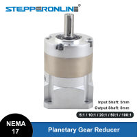 Nema 17 Planetary Gearbox Stepper Motor Gear Head Speed Reducer Ratio 5:1/10:1/20:1/50:1/100:1 5mm Input 8mm Output &amp; 4 Screws-BIANO