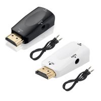 HDMI kompatibel dengan konverter kabel VGA HD 1080P adaptor pria ke Wanita 3.5mm Jack Audio untuk proyektor tampilan Laptop PC kotak TV