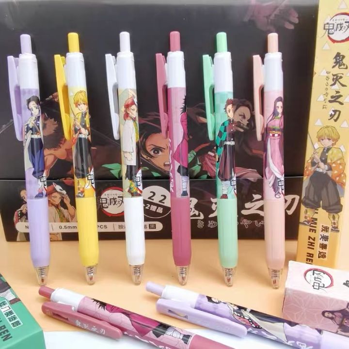 24-pcslot-demon-slayer-blind-box-gel-pen-cute-0-5-mm-black-ink-neutral-pens-promotional-gift-office-school-supplies