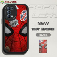 Jinsouwe เคส Opporeno5เคสมือถือสำหรับ OPPO Reno 5 Reno5สำหรับปกหนัง PU การ์ตูนเด็กหญิงเด็กชาย Spider-Man