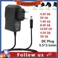 อะแดปเตอร์แปลงไฟเสียบแหล่งจ่ายไฟ QIANGNAN6 110-240V Eu/us 4.2V 8.4V 12.6V ที่ชาร์จ2A 1A