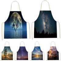 Natural Scenery Waterproof Womens Kitchen Apron  Home Mens Kitchen Apron  Oil-proof Table Top Accessories Roasted Vegetabl Aprons