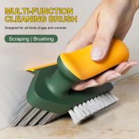 4 In 1 Brush Squeegee for Gap Groove Cleaning Tool Glass Scraper Kitchen Bathroom Floor Tire Cleaner Brushes Home Cleaning Brush