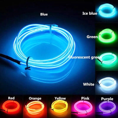 1/2/3/4/5M LED EL Wire Light Strip Battery Neon Glowing String Lights DIY Rope Tube Halloween Blacklight Multicolor Party Decor LED Strip Lighting