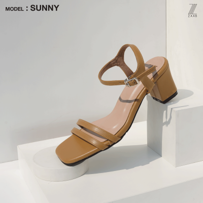ZAABSHOES รุ่น SUNNY สี น้ำตาล ลาเต้ (LATTE) ส้นก้อน 2.5 นิ้ว ไซส์ 34-44 รองเท้าผู้หญิง รองเท้าส้นสูง หน้าเท้ากว้าง รองเท้าออกงาน เน้นสบาย พื้นไม่ลื่น