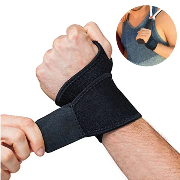 สายรัดข้อมือสายรัดข้อมือแบบปรับได้-training-gym-1ชิ้นข้อมือมีหลุมสเปรย์กีฬารัดสายรัดข้อมือปกป้อง