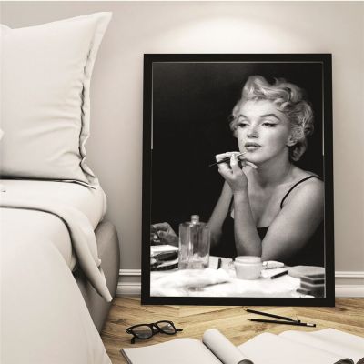 Marilyn Monroe S Mirror ลิปสติก Make Up โปสเตอร์ Vintage ภาพวาดบนผ้าใบ-Modern Art ตกแต่งภาพผนังสำหรับตกแต่งบ้าน