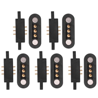 5 Pairs Spring Loaded Magnetic Pogo Pin Connector 3 Positions Magnets Pitch 2.3MM Through Holes Male Female Probe