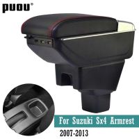 hot！【DT】☞✉  Car Armrest Sx4 2007-2013 Centre Console Storage With Retractable Ashtray USB Charging Large Accessories